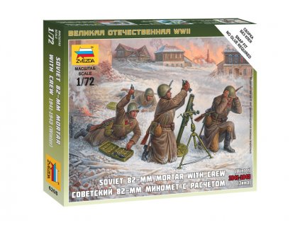 Zvezda figurky Soviet 82mm Mortar with Crew (Winter Unif.) (1:72)