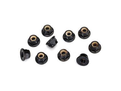 Traxxas samojistmá matice M4 s vroubky černá (10)