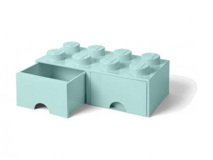 LEGO storage box with drawers 250x500x180mm - aqua