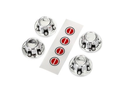Traxxas Center caps, wheel (chrome) (4)/ decal sheet