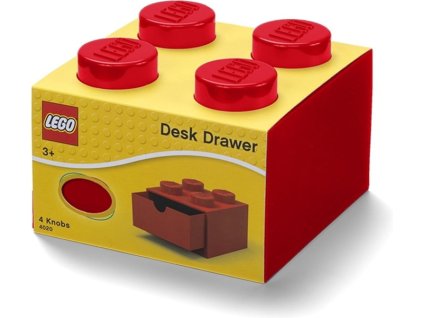 LEGO stolní box 4 se zásuvkou červený
