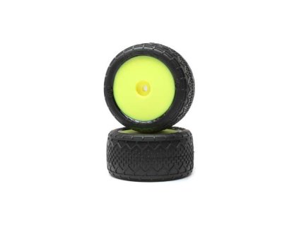 Losi kolo s pneu BK Bar, zadní, žlutý disk (2): Mini-B