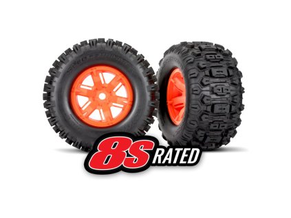 Traxxas kolo 4.3/5.7", disk oranžový, pneu Sledgehammer (pár)