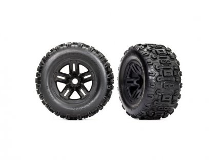 Traxxas kolo 3.8", pneu Sledgehammer, disk S17 černý (2)