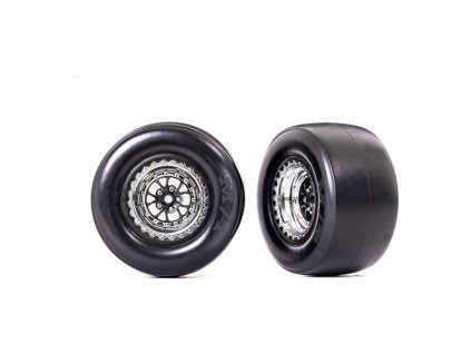 Traxxas kolo, disk Weld chrom/černý, pneu smoke (2) (zadní)