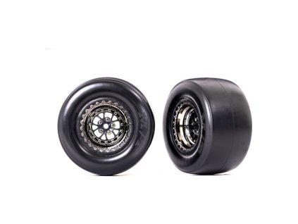 Traxxas kolo, disk Weld černě chromovaný, pneu smoke (2) (zadní)