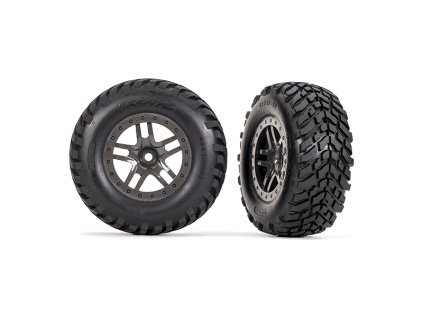 Traxxas kolo 2.2/3.0", disk SCT Split-Spoke gray beadlock, pneu SCT (2)