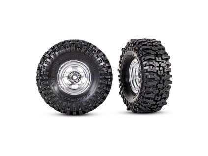 Traxxas kolo 1.0", disk polomatný chrom, pneu BFGoodrich Mud-Terrain T/A KM3 (2)
