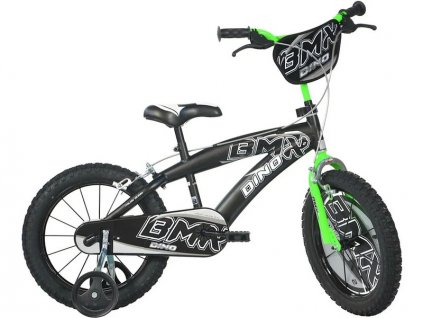 DINO Bikes - Dětské kolo 16" BMX černé/zelené