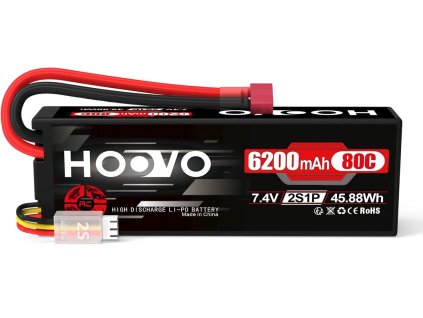 Li-Pol Baterie Hoovo 6200mAh 80C 7.4V (2S)