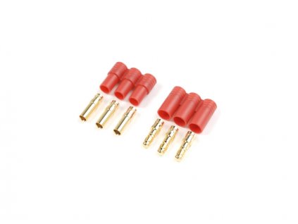 Konektor zlacený 3.5mm 3pin plast. pouzdro (1 pár)