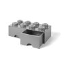 LEGO storage box with drawers 250x500x180mm - gray