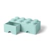 LEGO storage box with drawers 250x500x180mm - aqua
