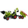 FALK - Šlapací traktor Claas Axos s nakladačem, rypadlem a vlečkou