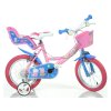 DINO Bikes - Dětské kolo 14" Pepa Pig se sedačkou a košíkem