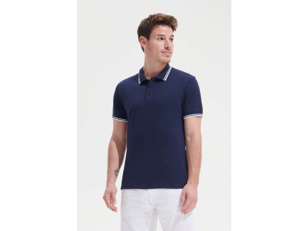 SOL'S PASADENA MEN - POLO SHIRT (Barva Red/White, Velikost S)