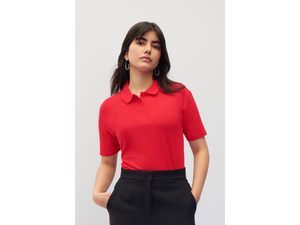 SOFTSTYLE® LADIES' DOUBLE PIQUÉ POLO WITH 3 COLOUR-MATCHED BUTTONS (Barva Bílá, Velikost S)