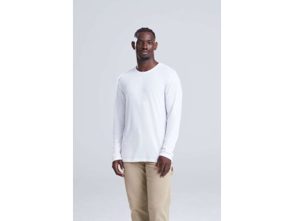 LONG SLEEVE TRI-BLEND T (Barva Solid White, Velikost S)