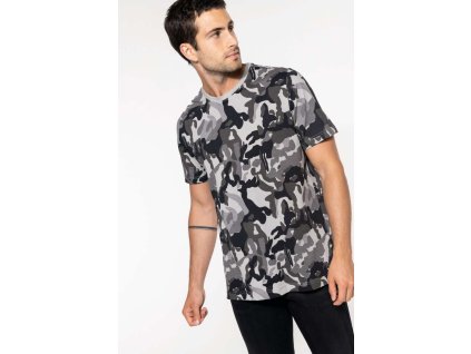 MEN'S SHORT-SLEEVED CAMO T-SHIRT (Barva Olive Camouflage, Velikost S)