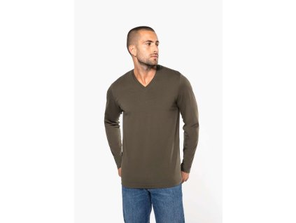 MEN'S LONG-SLEEVED V-NECK T-SHIRT