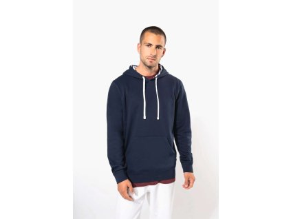UNISEX CONTRAST PATTERNED HOODED SWEATSHIRT