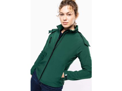 LADIES' DETACHABLE HOODED SOFTSHELL JACKET