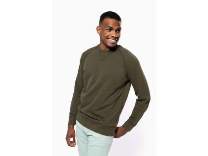 MEN'S ORGANIC COTTON CREW NECK RAGLAN SLEEVE SWEATSHIRT