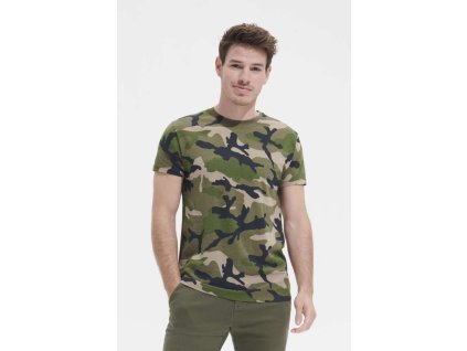 SOL'S CAMO MEN - ROUND COLLAR T-SHIRT