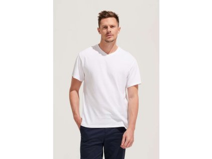 SOL'S VICTORY - MEN'S V-NECK T-SHIRT (Barva Bílá, Velikost M)