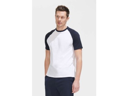 SOL'S FUNKY - MEN'S 2-COLOUR RAGLAN SLEEVES T-SHIRT (Barva White/Red, Velikost L)
