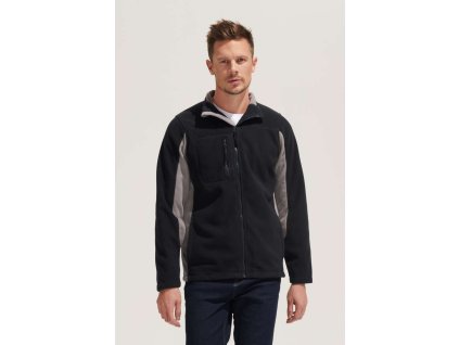SOL'S NORDIC - MEN’S TWO-COLOUR ZIPPED FLEECE JACKET (Barva Modrá, Velikost S)
