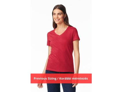 SOFTSTYLE® LADIES' V-NECK T-SHIRT (Barva Zelená, Velikost S)