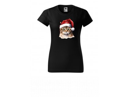 Dámské triko: vánoční kocour
