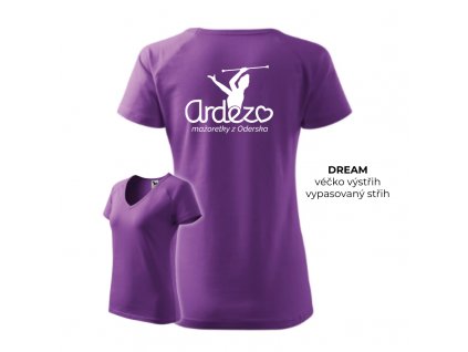 triko damske dream fialova bily potisk ardezo
