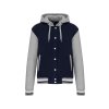 UNISEX TEDDY JACKET WITH HOOD (Barva Oxford Grey/Navy/White, Velikost XS)