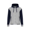 UNISEX TEDDY JACKET WITH HOOD (Barva Oxford Grey/Navy/White, Velikost XS)