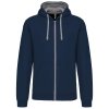 MEN'S CONTRAST HOODED FULL ZIP SWEATSHIRT