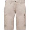 LADIES' LIGHTWEIGHT MULTIPOCKET BERMUDA SHORTS (Barva Beige, Velikost 36)