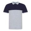 COLOUR BLOCK POLO (Barva Heather Grey/Oxford Navy, Velikost M)