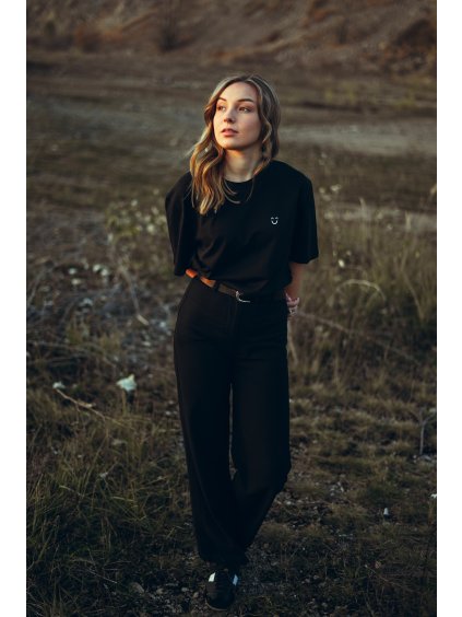 Unisex černé tričko Smajlík