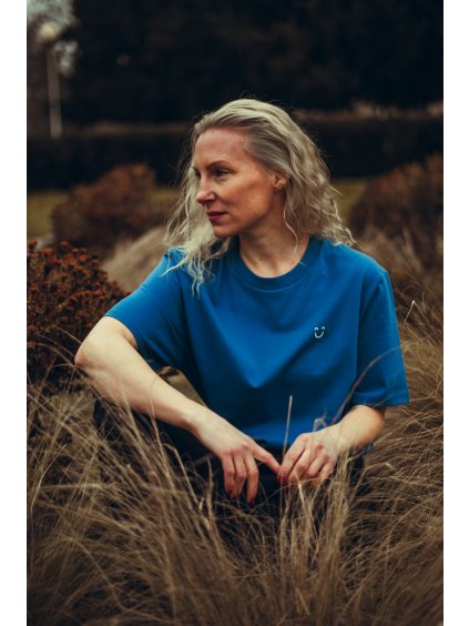 Unisex modré tričko Smajlík