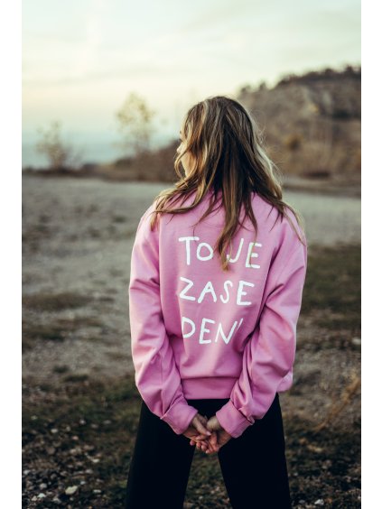 Unisex růžová mikina To je zase den