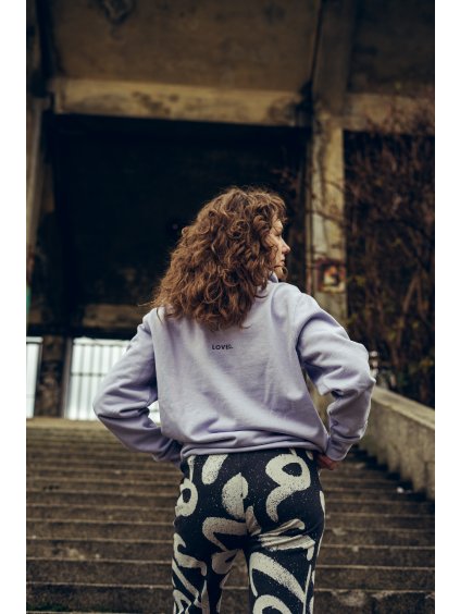 Unisex fialová mikina s kapucí Loved