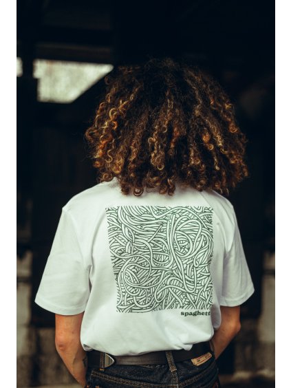 Unisex bílé tričko Spaghetti
