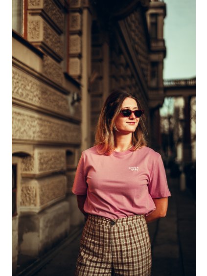 Unisex růžové tričko Single a spoko