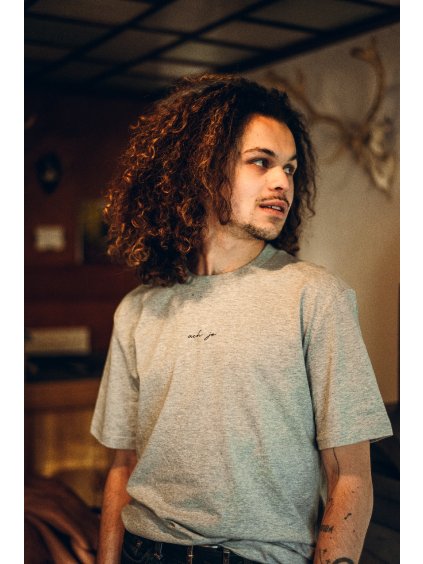 Unisex šedé tričko Ach jo