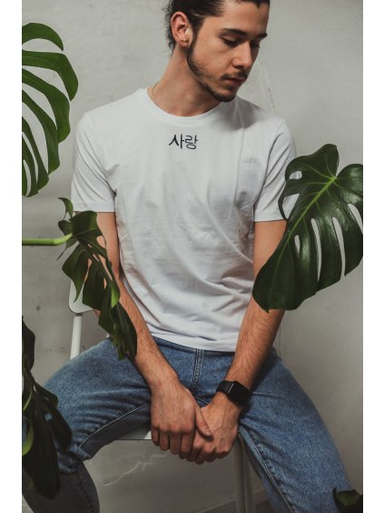 Unisex bílé tričko Korejská láska