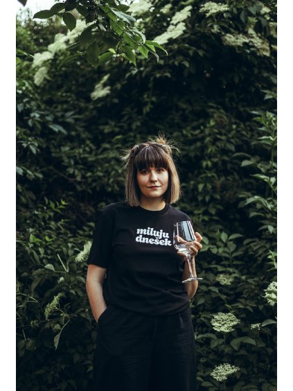 Unisex černé tričko Miluju dnešek