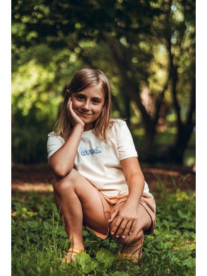 Dětské přírodní tričko Loved