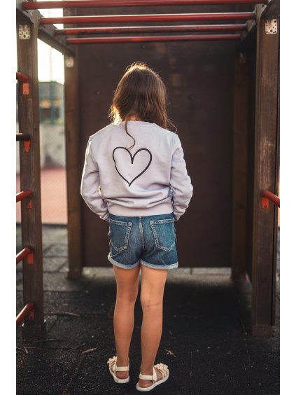 Dětská fialová mikina S láskou